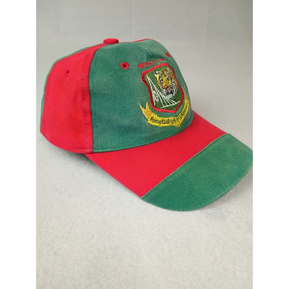 Bangladesh Cricket Team Hat Green Red Tiger Crest Adjustable Fan Cap